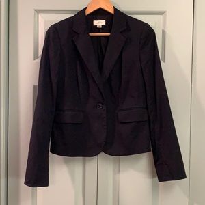 Ann Taylor Loft Black Cotton Blazer Size 6